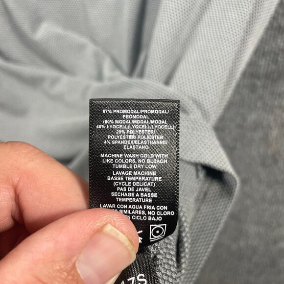 Kuhl Polo Shirt Men's Large Gray Geometric Allover Double Chest Pockets Stretch - Picture 7 of 10